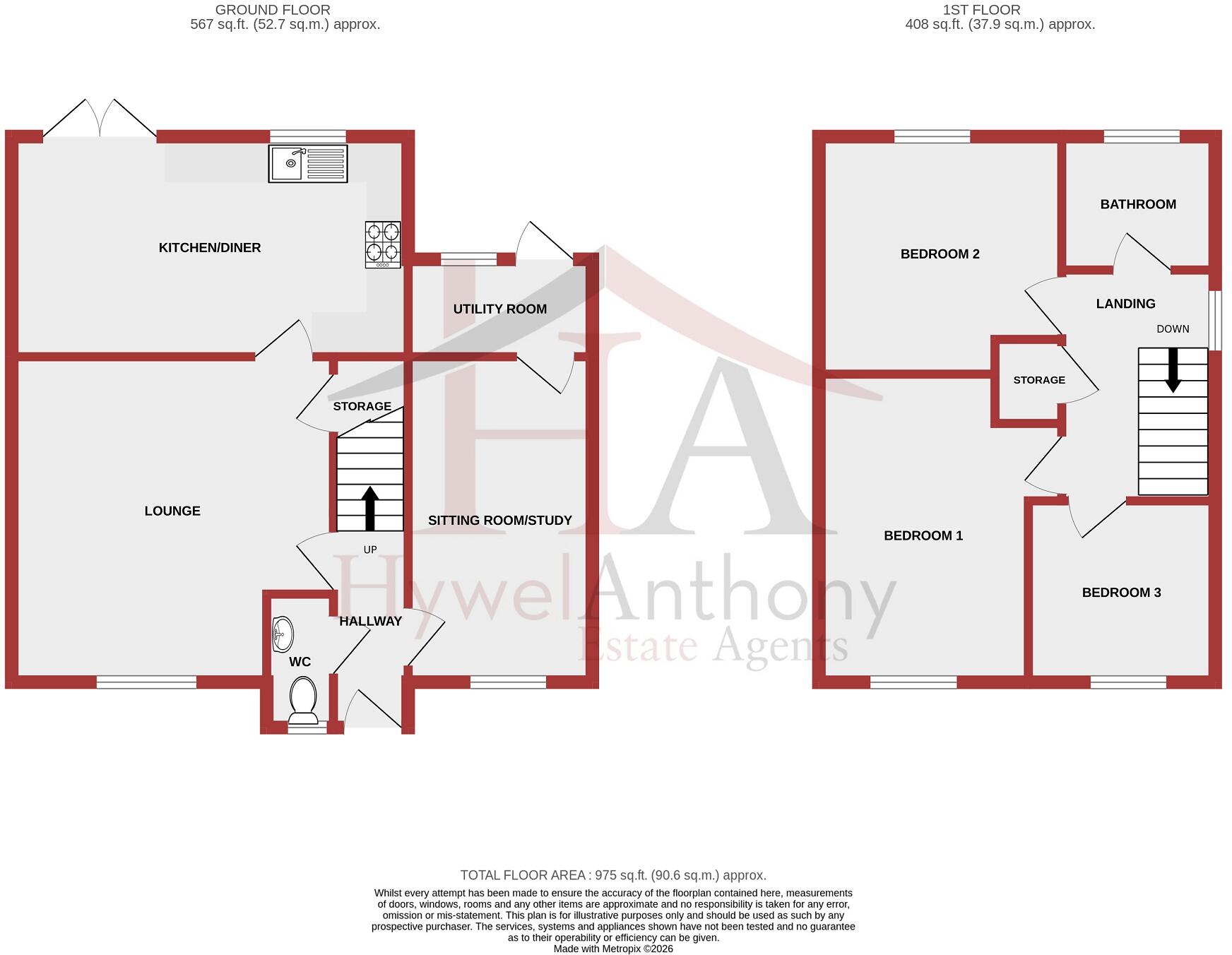Swyn Y Nant, Thomastown, Tonyrefail, Porth, Rhondda Cynon Taff. CF39 8FE floorplan