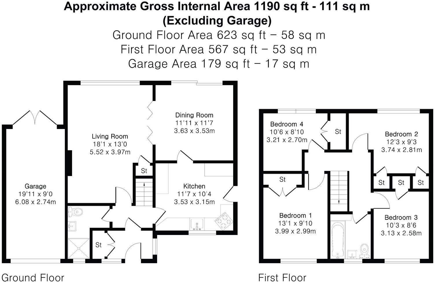 Burwood Close, Merrow, GU1 floorplan