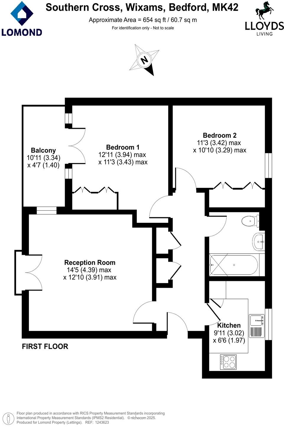 2 bedroom property in Four Acre Drive, Houghton Conquest floorplan