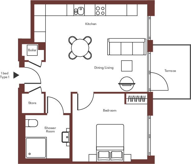 Apartment 120, Hove Gardens floorplan