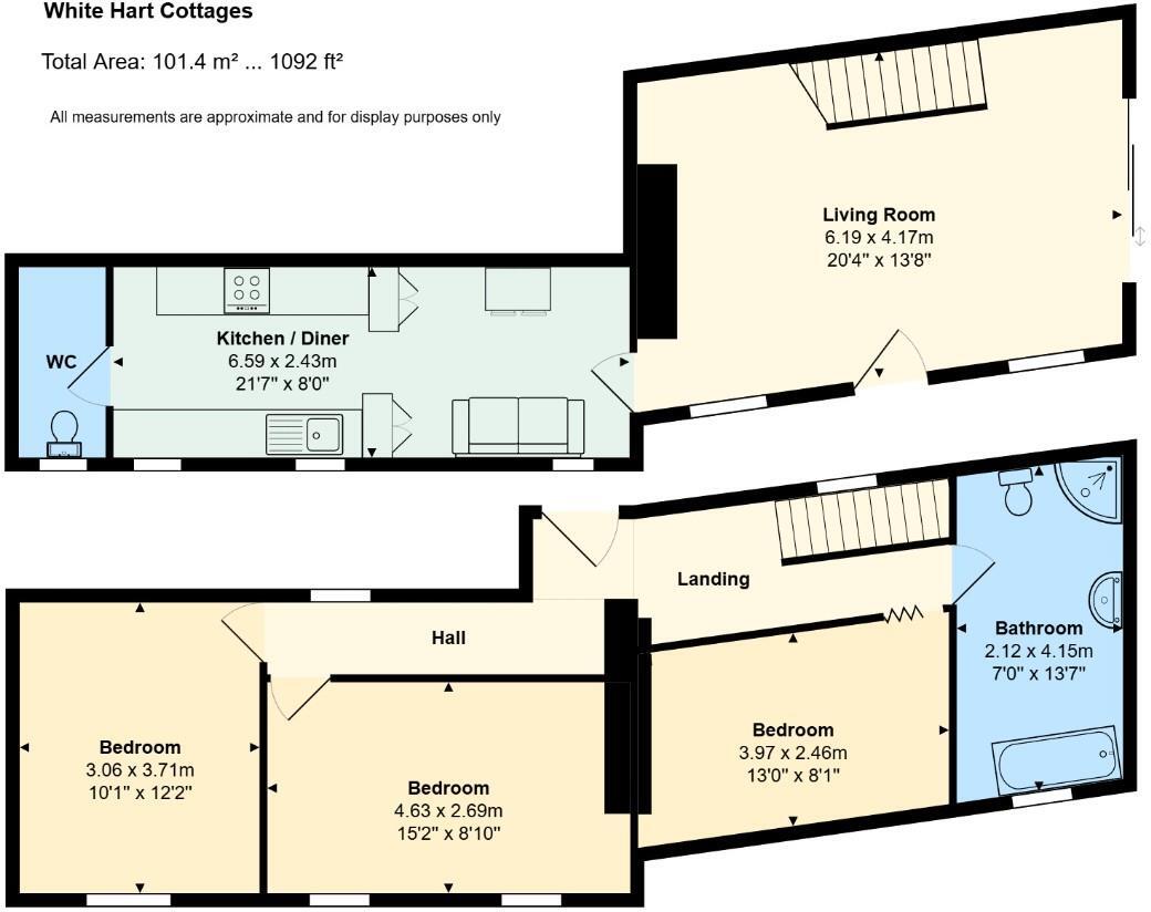 White Hart Cottages, Machen floorplan
