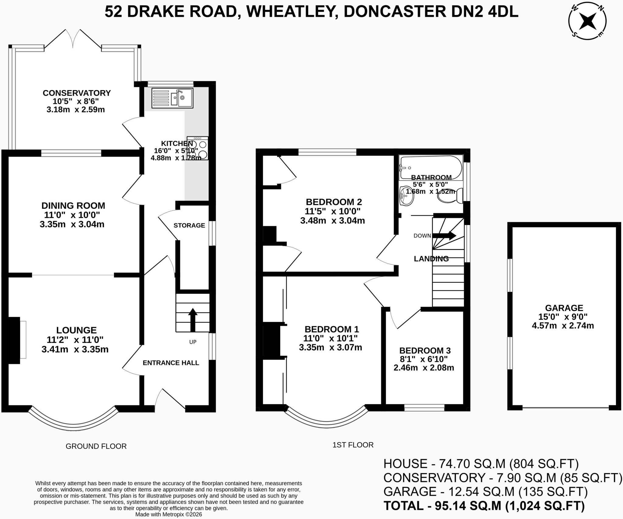 Drake Road, Wheatley, Doncaster floorplan