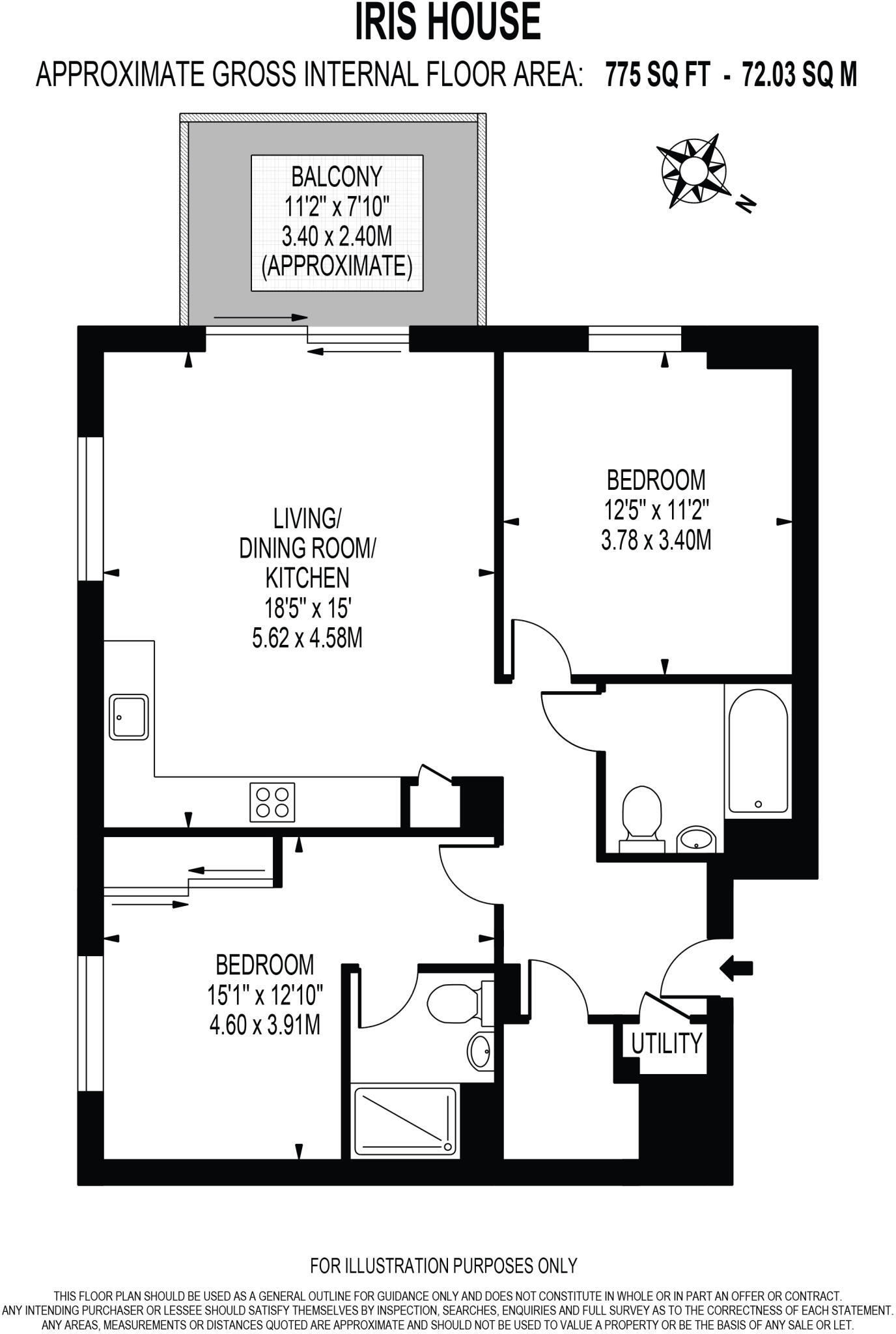 Iris House, Heron Wharf, London, E14  floorplan