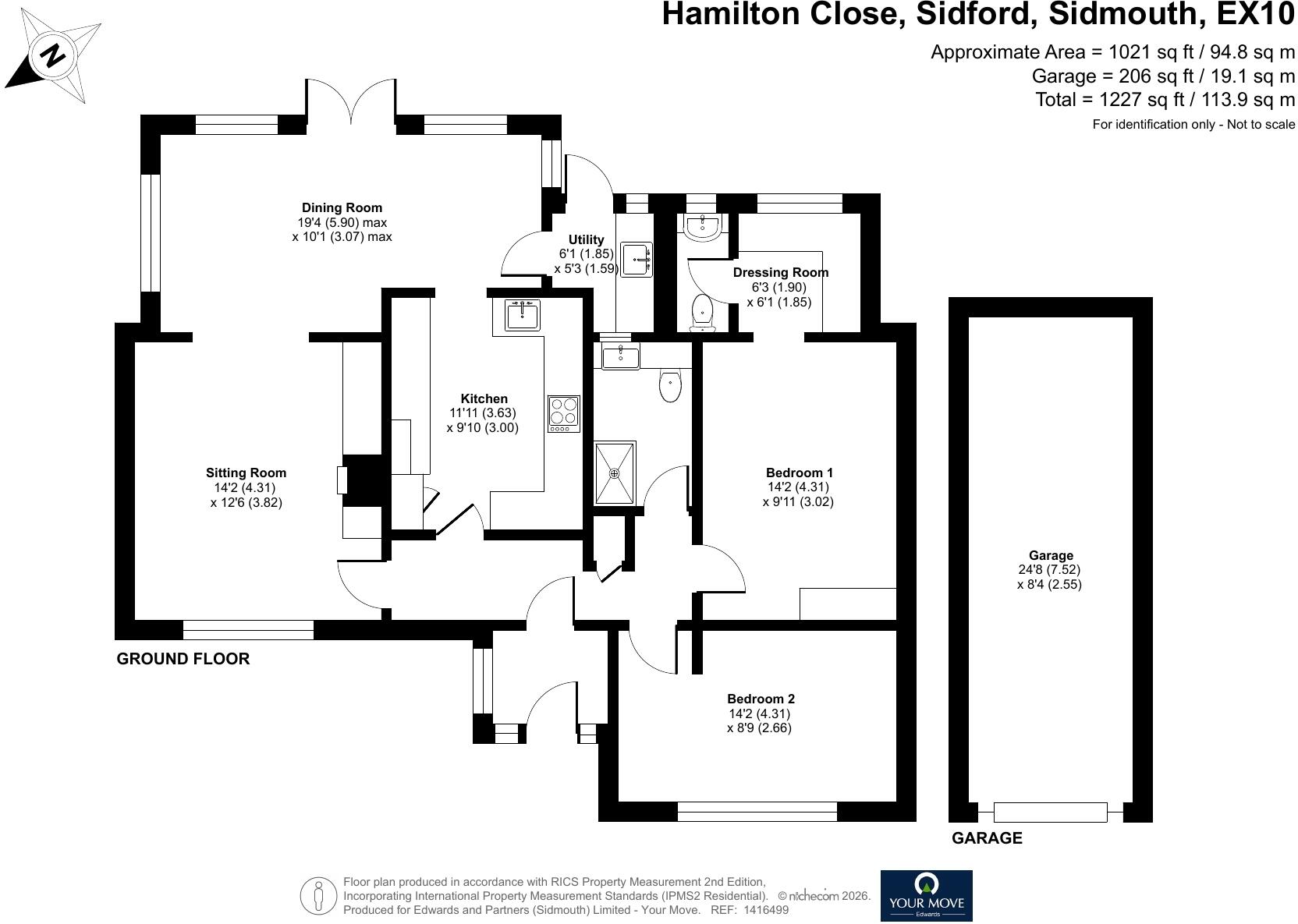 Hamilton Close, Sidford, Sidmouth, Devon, EX10 floorplan