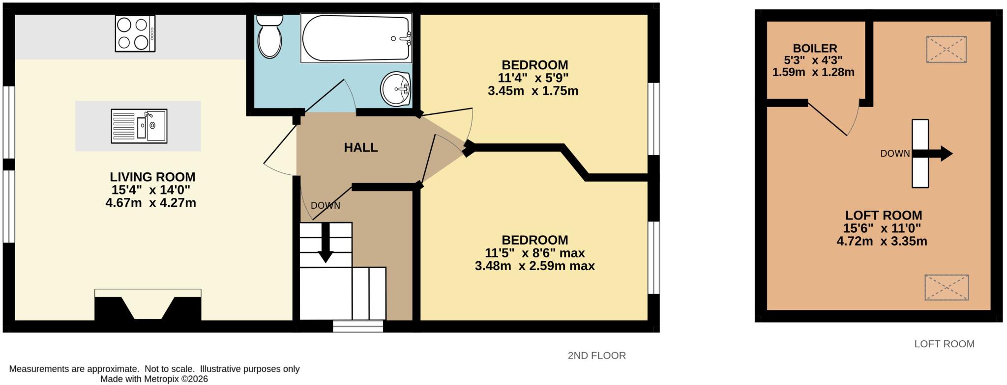 Flat 3, 2 Well Close Terrace, Whitby, North Yorkshire YO21 3AR floorplan
