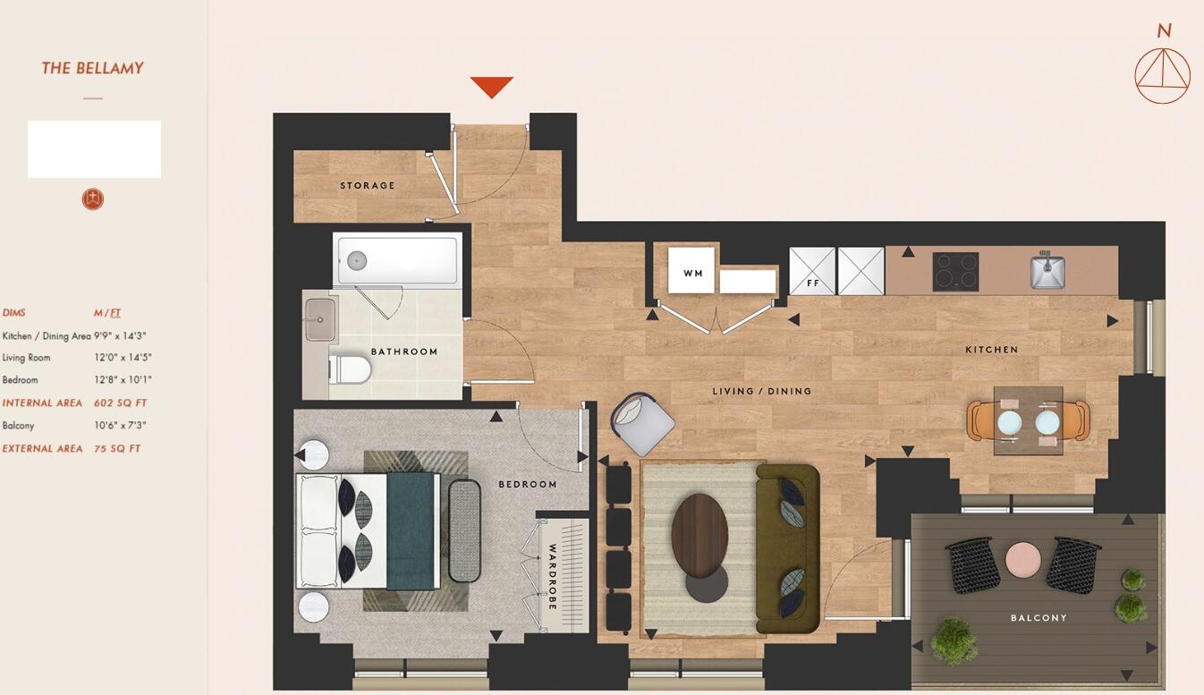 The Bellamy, Canary Wharf, E14 floorplan