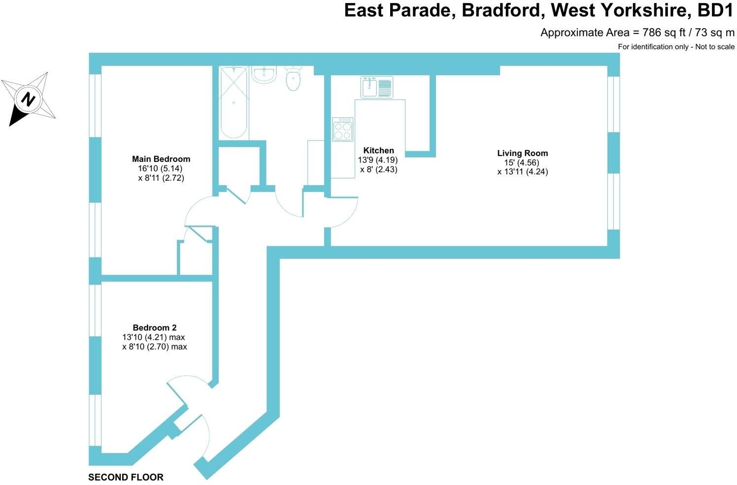 Flat 14 Behrens Warehouse, 26 East Parade, Bradford, BD1 5HD floorplan