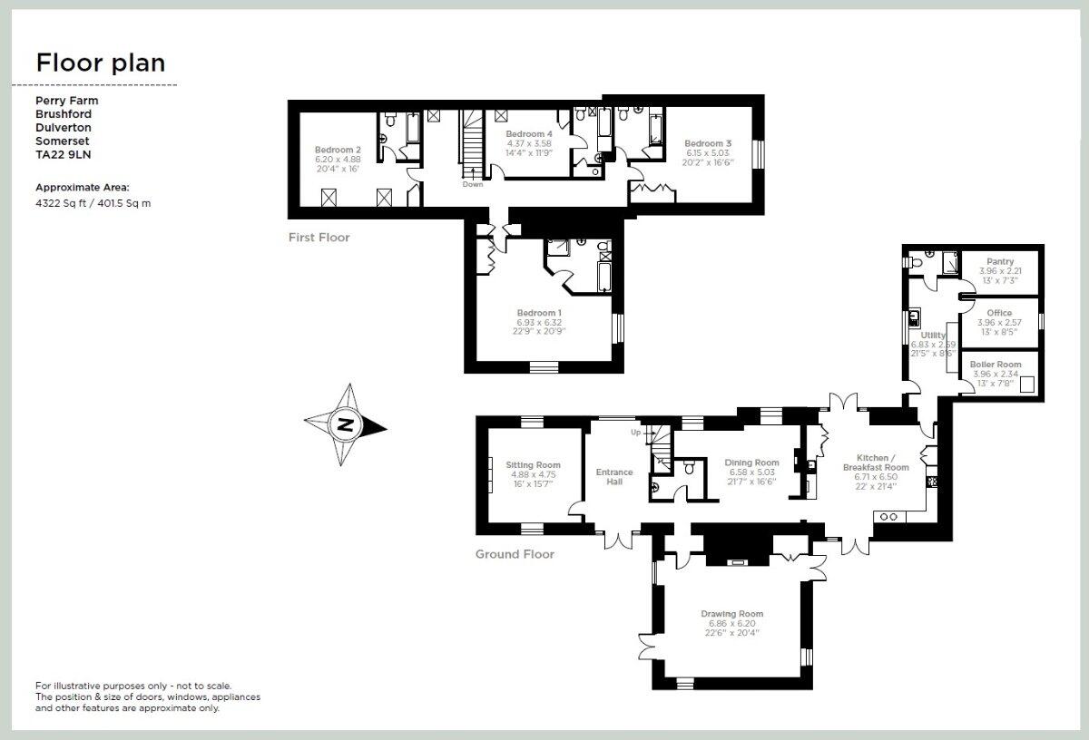 Lot 1: Perry Farm, Dulverton, Somerset, TA22 floorplan