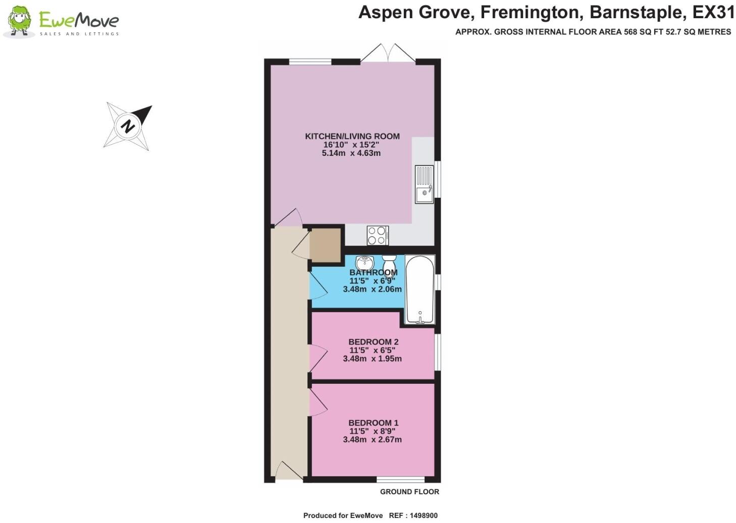 Aspen Grove, Fremington, Barnstaple, Devon, EX31 floorplan