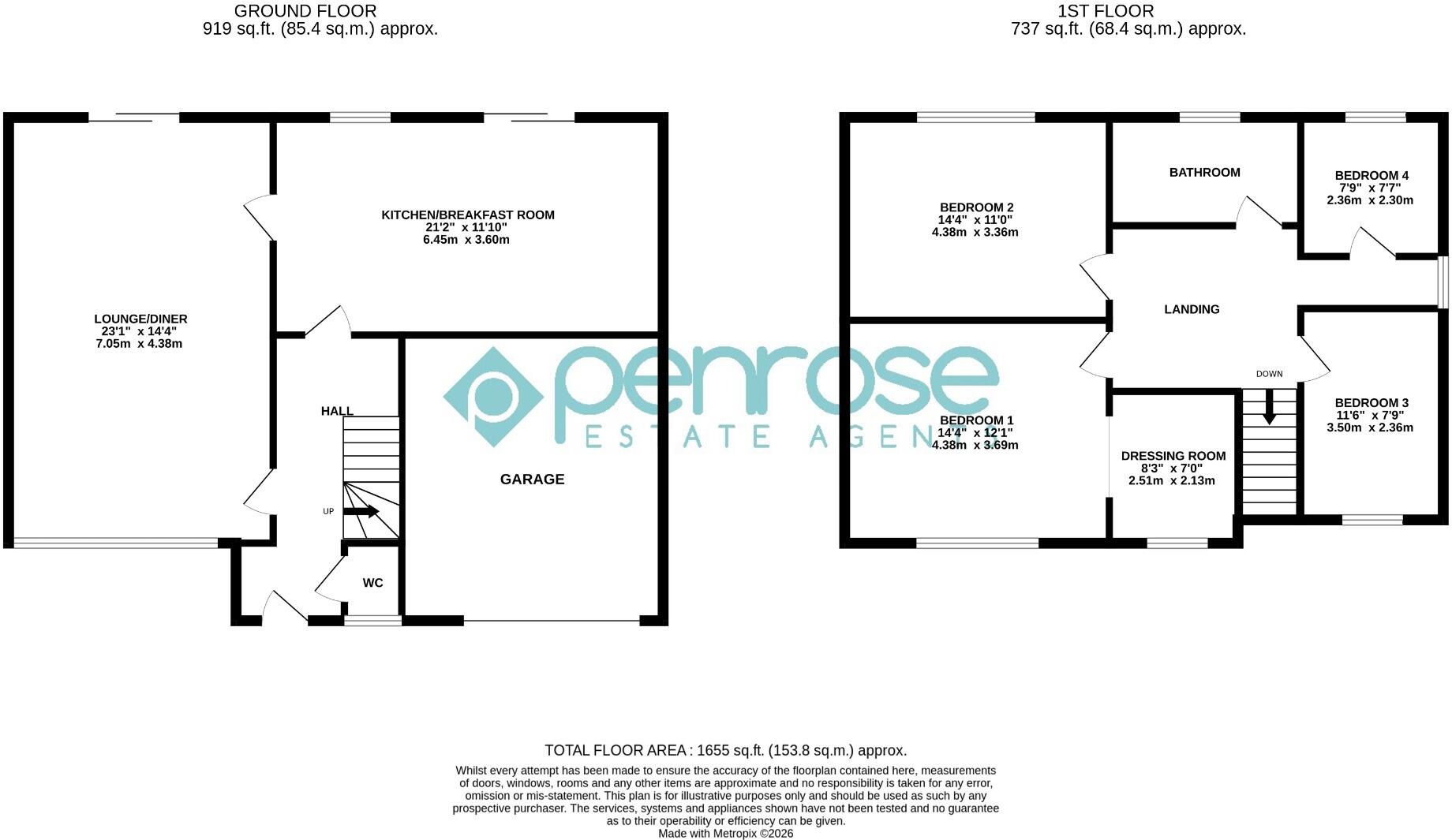 Croxton Close, Luton, Bedfordshire, LU3 2UQ floorplan