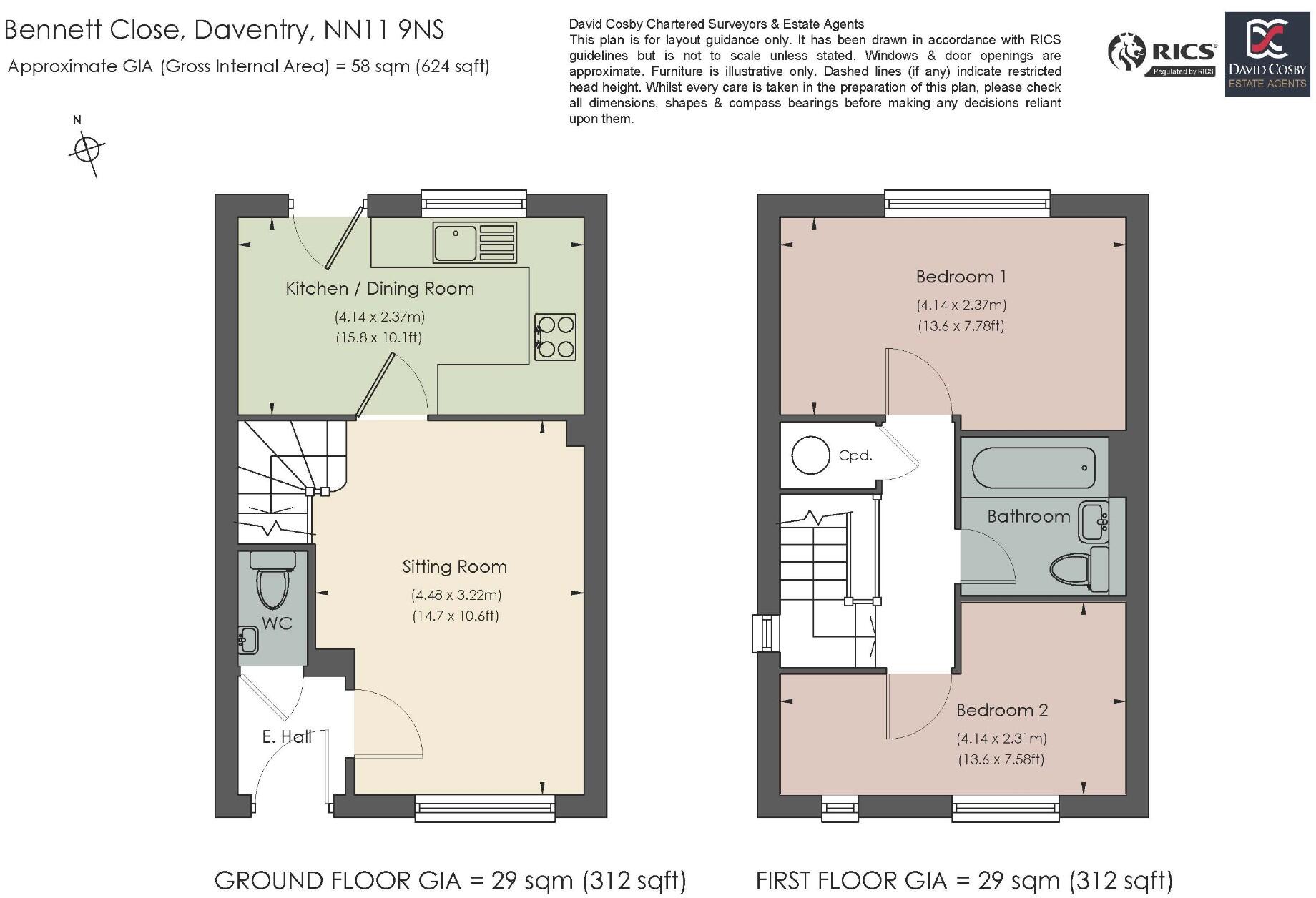Bennett Close, Daventry, Northamptonshire, NN11 floorplan