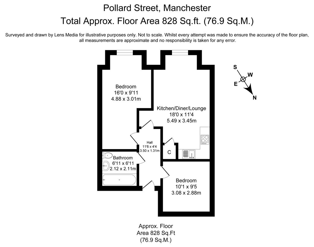 10, Pollard Street, Manchester, M4 floorplan