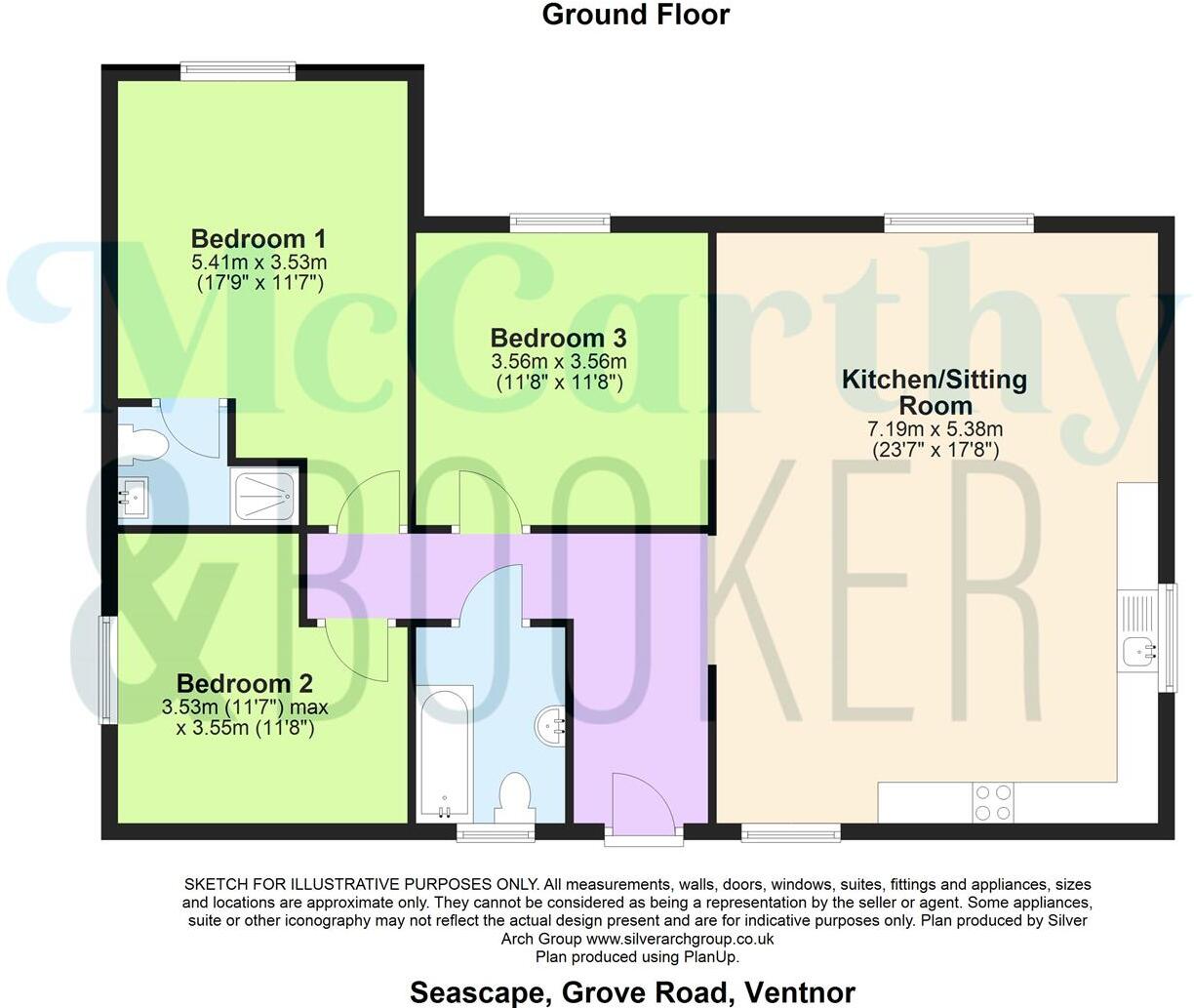CHAIN FREE BUNGALOW-Grove Road, Ventnor floorplan