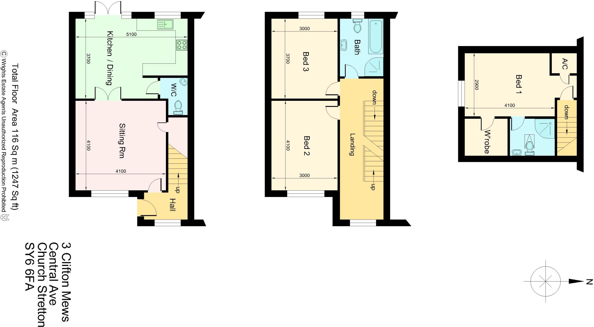 3, Clifton Mews, Central Avenue, Church Stretton, Shropshire floorplan