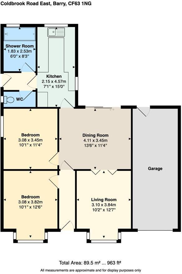 Coldbrook Road East, Barry floorplan