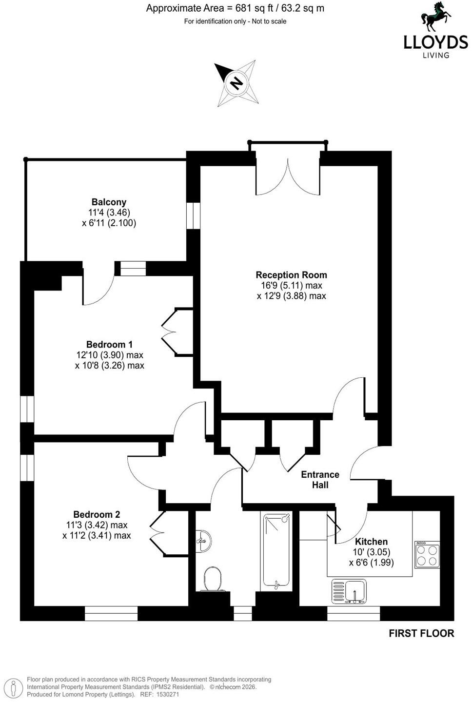 2 bedroom property in Jenyns Drive, Cambridge floorplan
