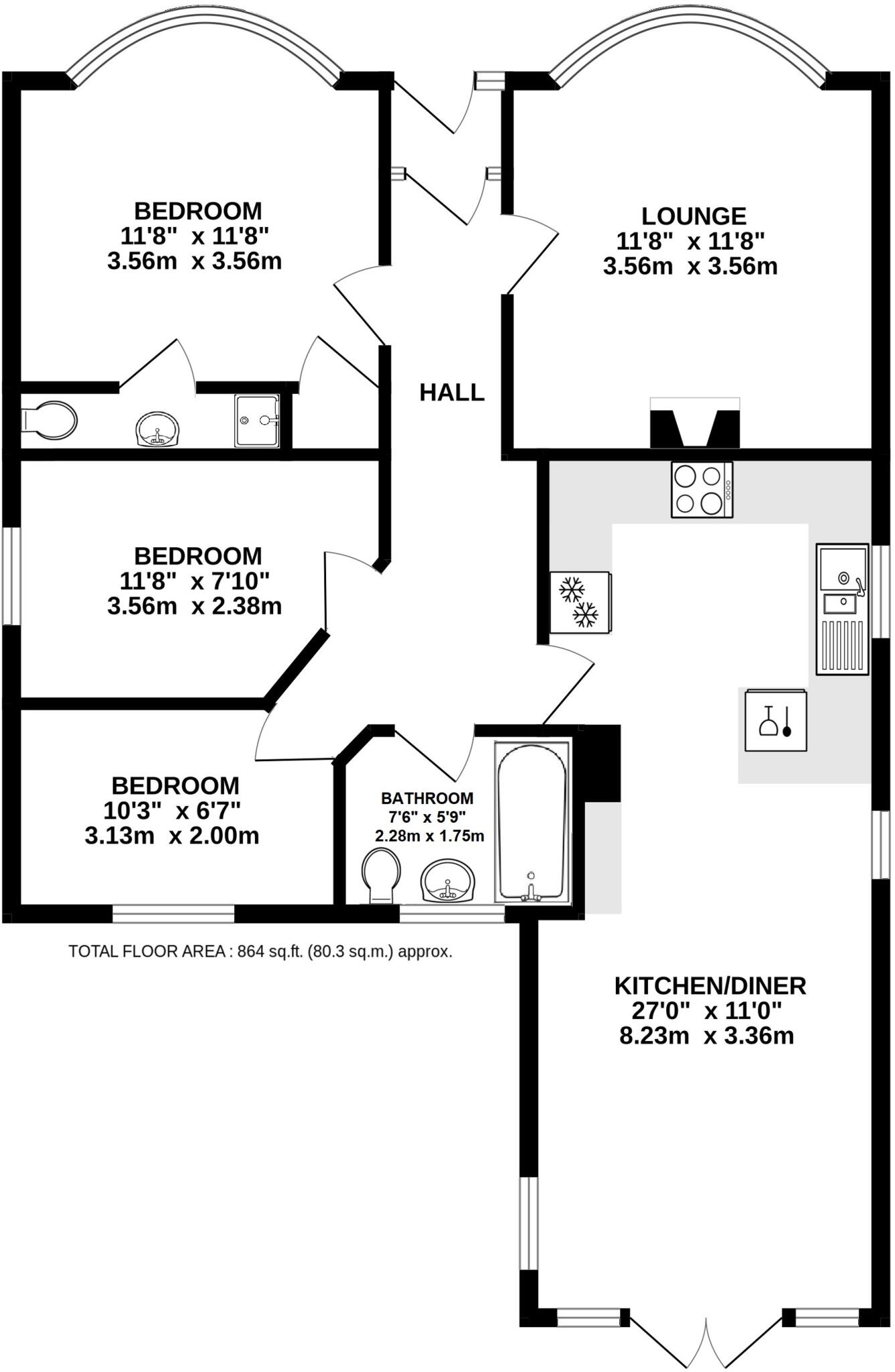 Flip Flops, Trevone, PL28 floorplan