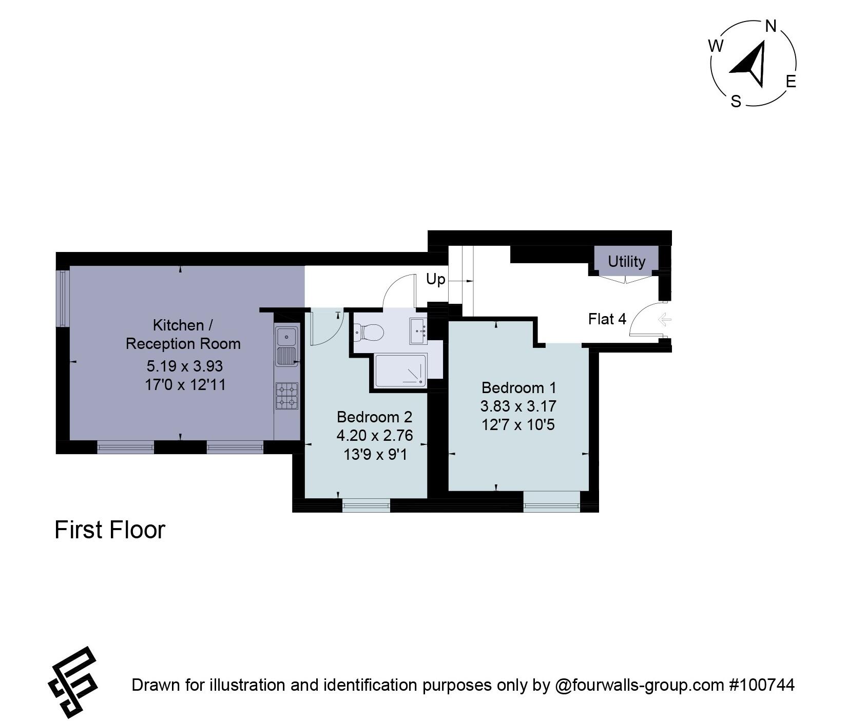 Flat 4 The Atelier, 8 Upper High Street, Winchester, Hampshire, SO23 floorplan