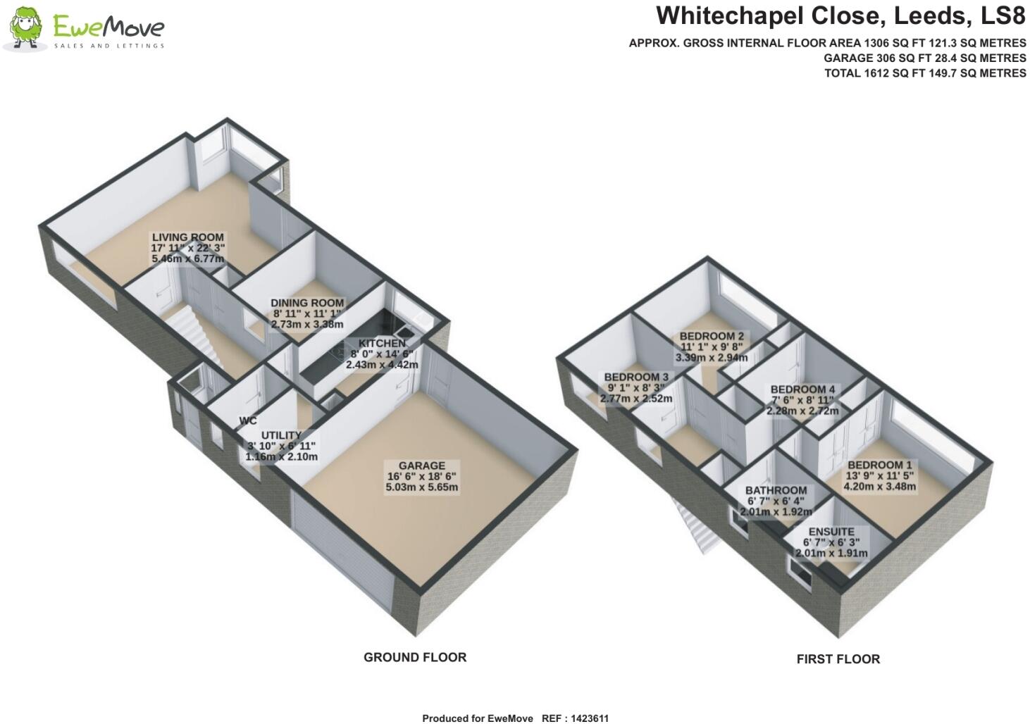 5 Whitechapel Close, Leeds floorplan