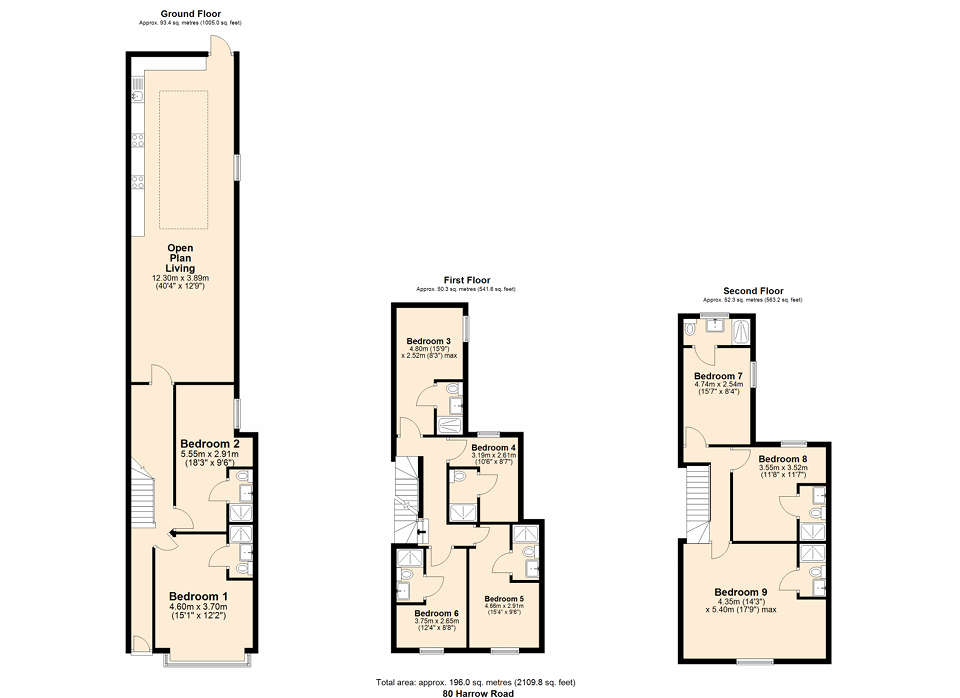 80, Harrow Road, Birmingham floorplan