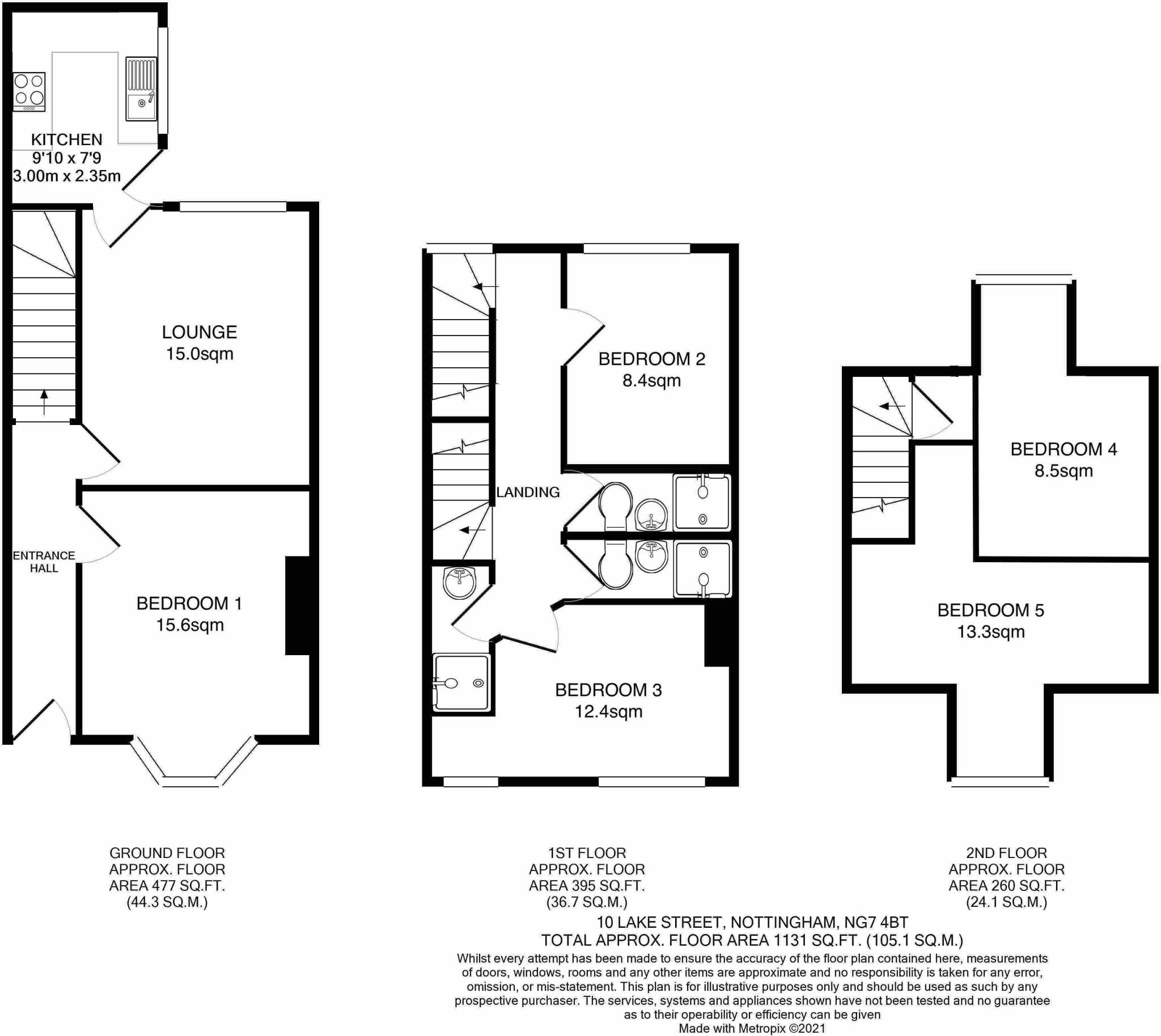 Lake Street, Nottingham, Nottinghamshire, NG7 floorplan