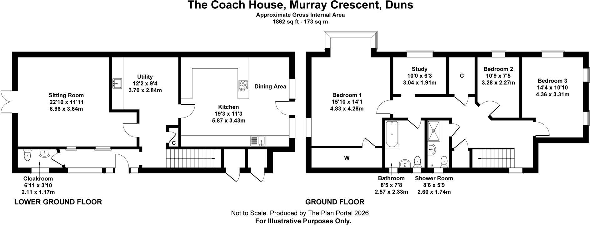 The Coach House, Murray Crescent, Duns, TD11 floorplan