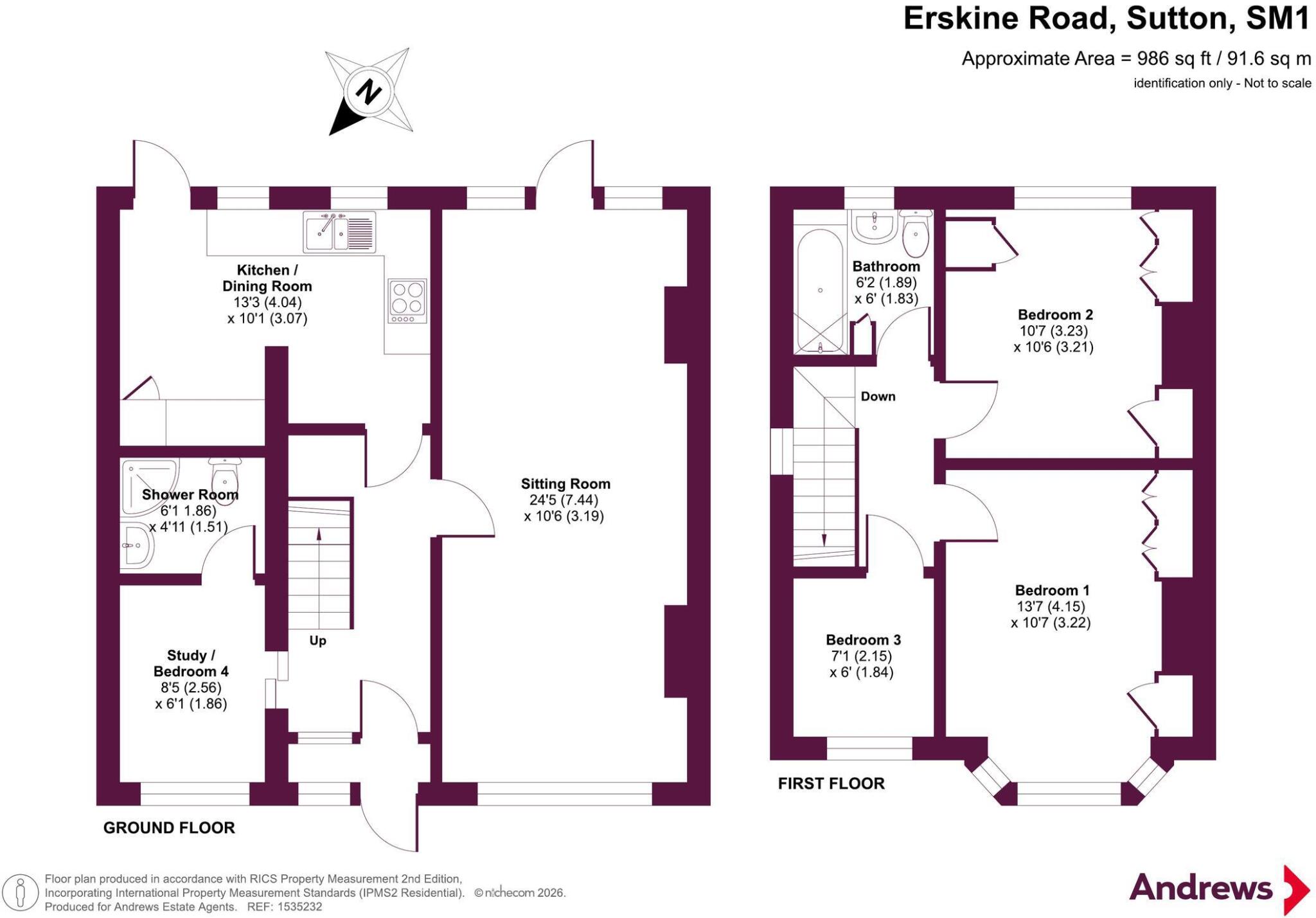 Erskine Road, Sutton, SM1 floorplan