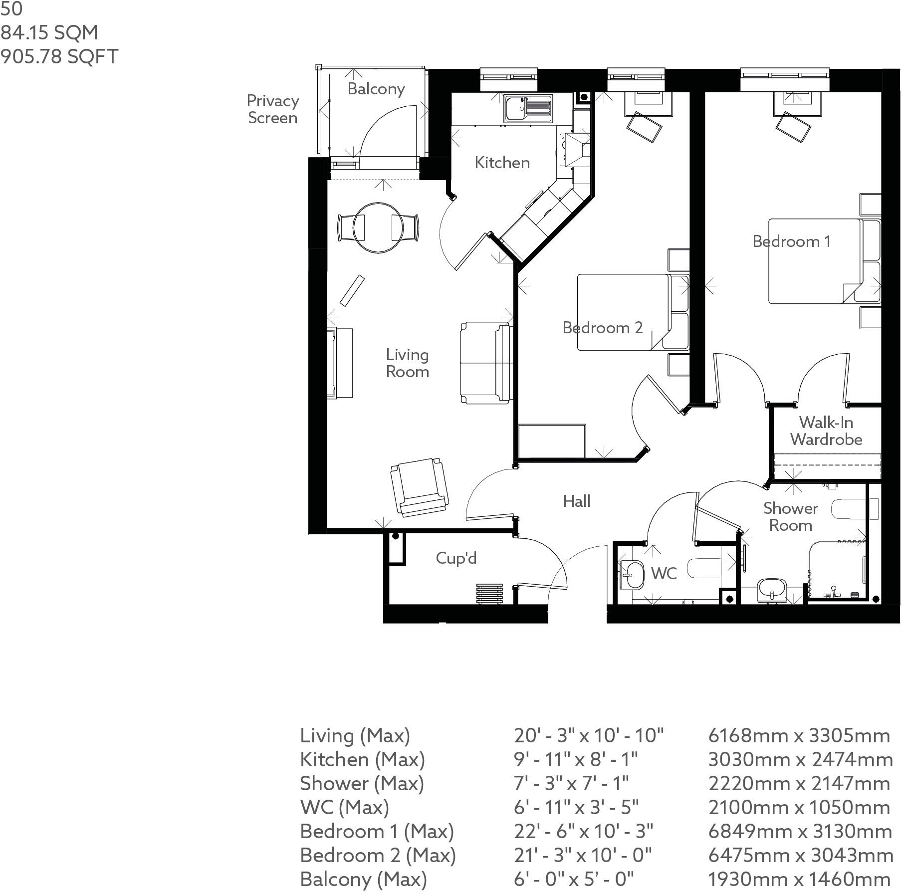 1-59 Merchant Avenue,
Exmouth,
Devon,
EX8 2GG floorplan