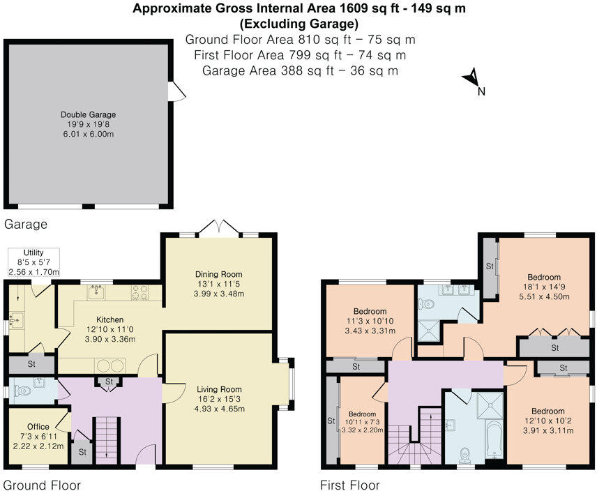4 Park Close, Fenstanton, Huntingdon, Cambridgeshire, PE28 9PH floorplan