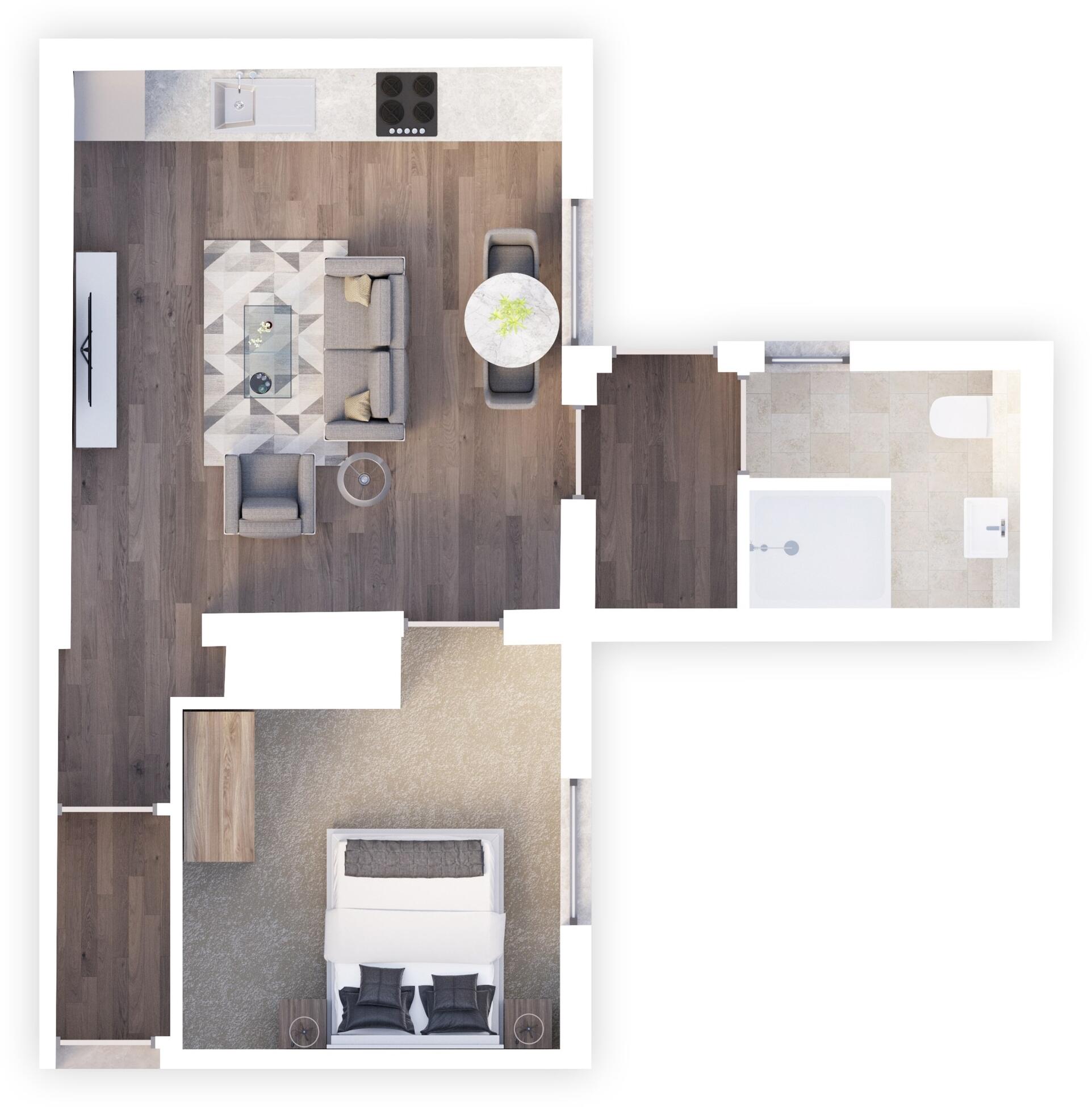6% Projected Rental Yields | Fully Managed High Yield Property, Manchester – Premium 1 Bed, Fully Managed floorplan