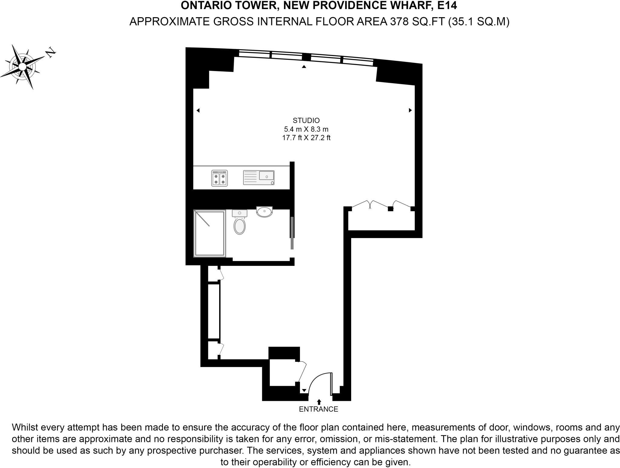 Ontario Tower, 4 Fairmont Avenue, Canarry Wharf, London, E14 floorplan