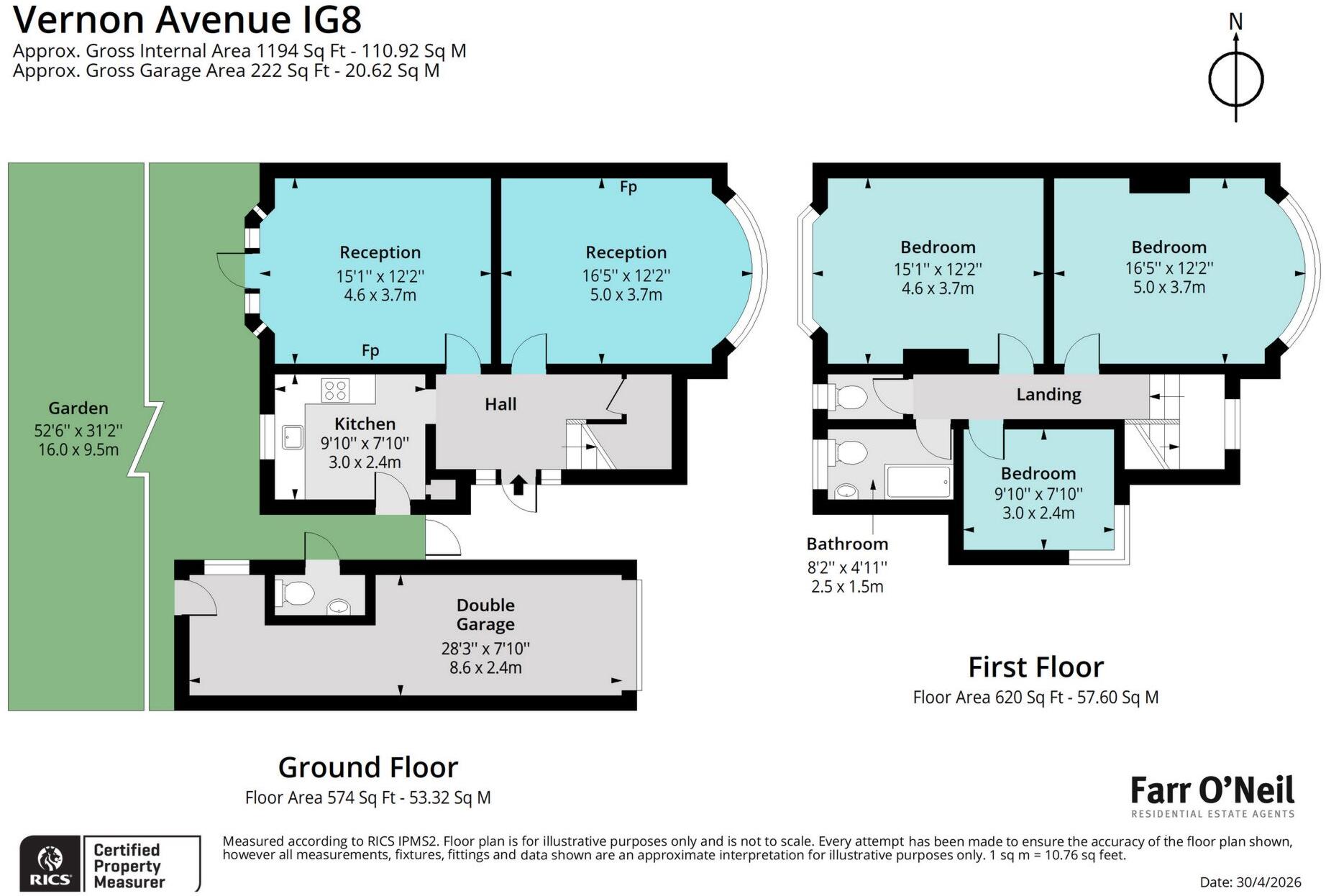 Vernon Avenue, Woodford Green, IG8 floorplan
