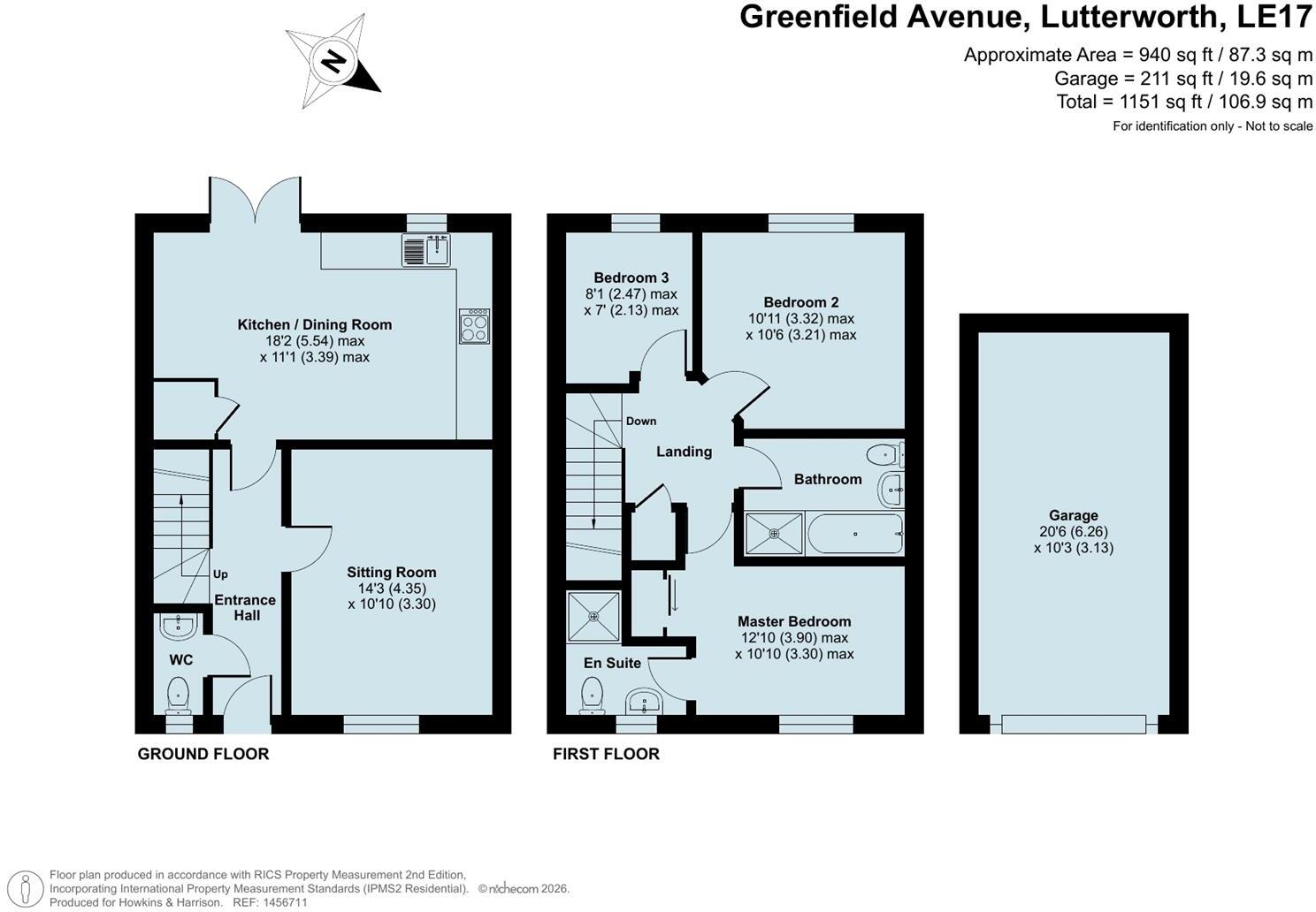 Greenfield Avenue, Lutterworth, Leicestershire, LE17 floorplan