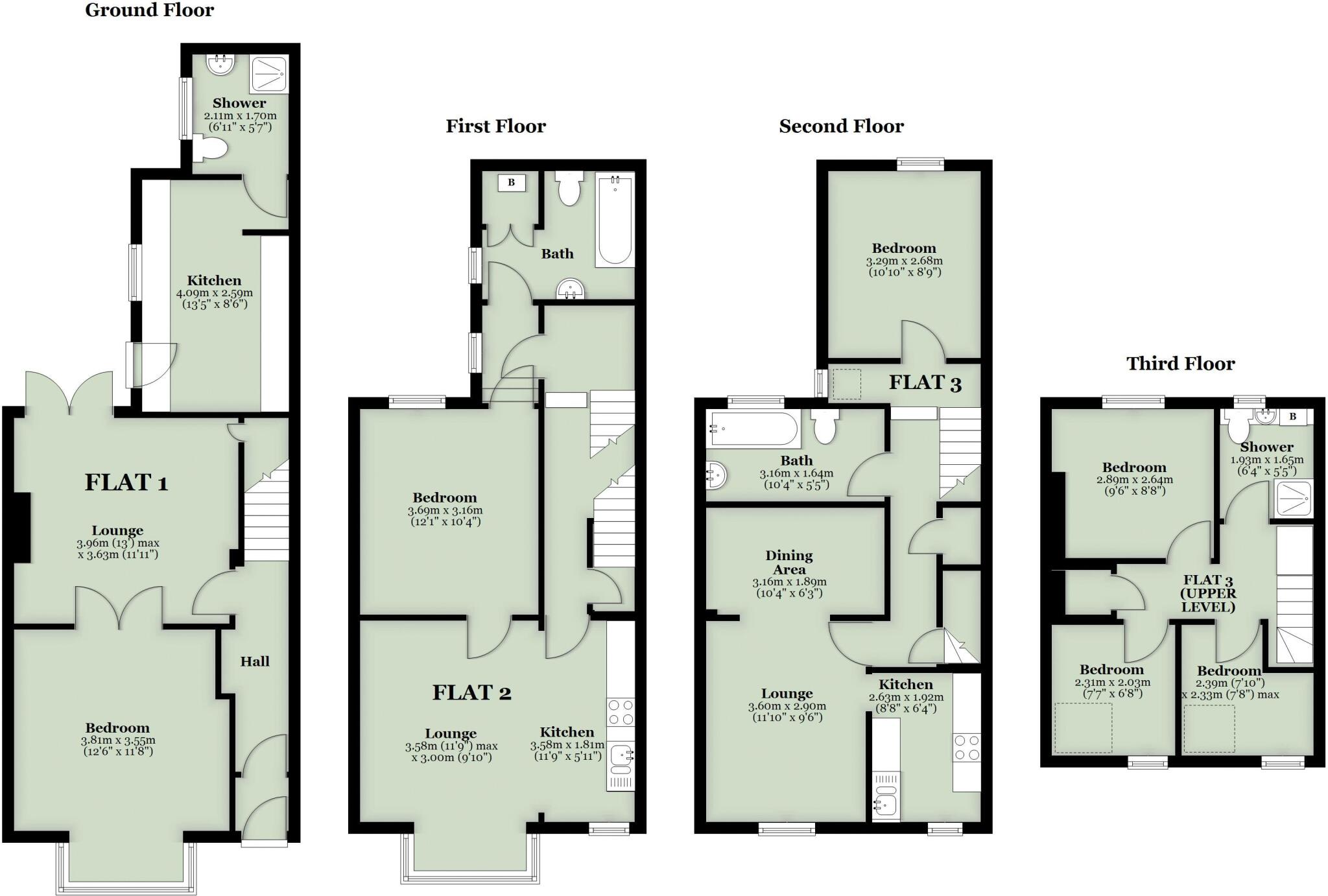  3 x Holiday Flats, Windsor Crescent, Bridlington floorplan
