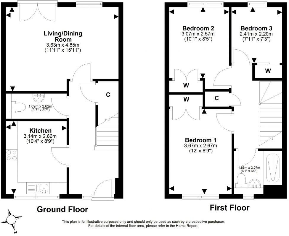 36 Castell Maynes Crescent, Bonnyrigg, EH19 3RU floorplan