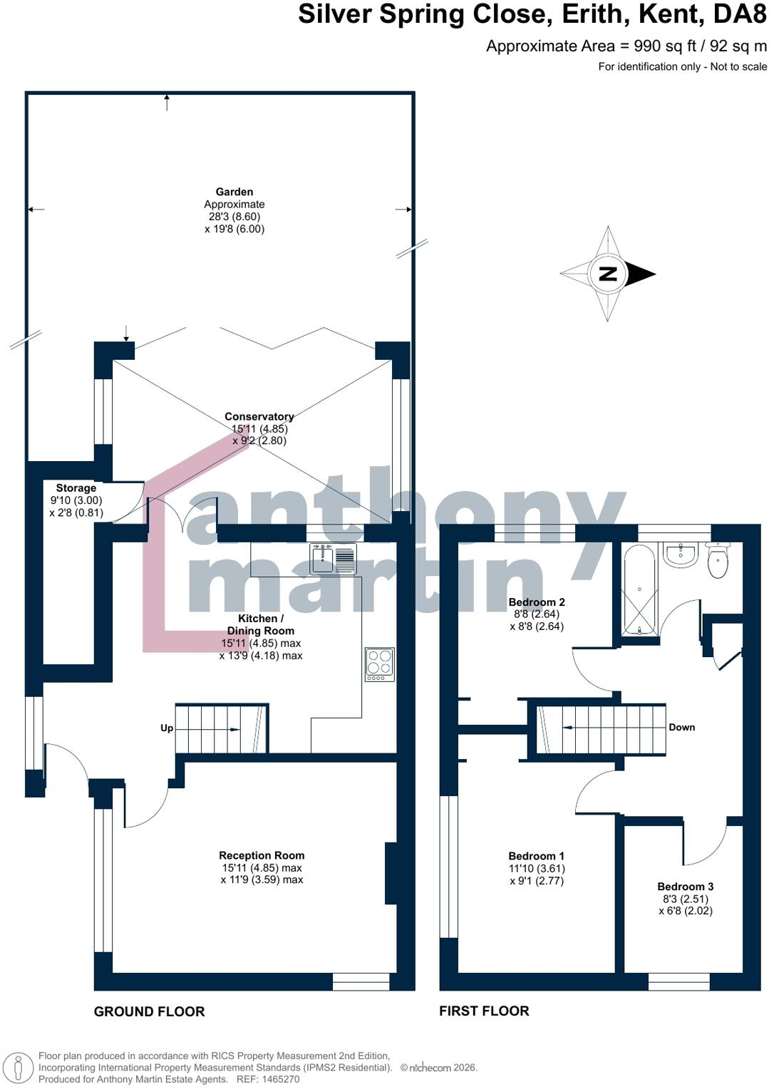 Silver Spring Close, Erith, Kent, DA8 floorplan
