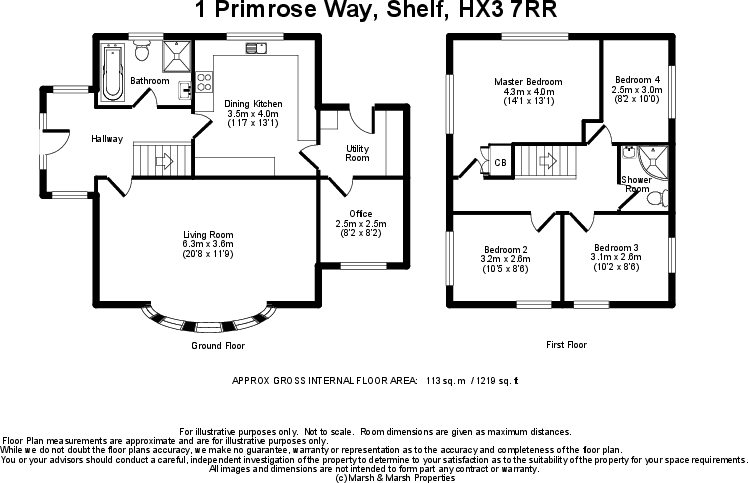1 Primrose Way, Shelf, HX3 7RR floorplan