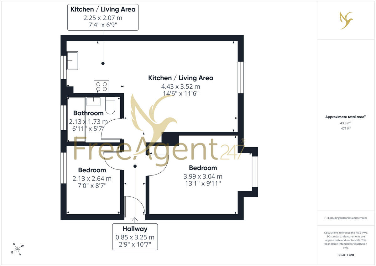 DY10, KIDDERMINSTER. Flat 6, Amber Terrace Lea Street, Kidderminster DY10 1SW floorplan