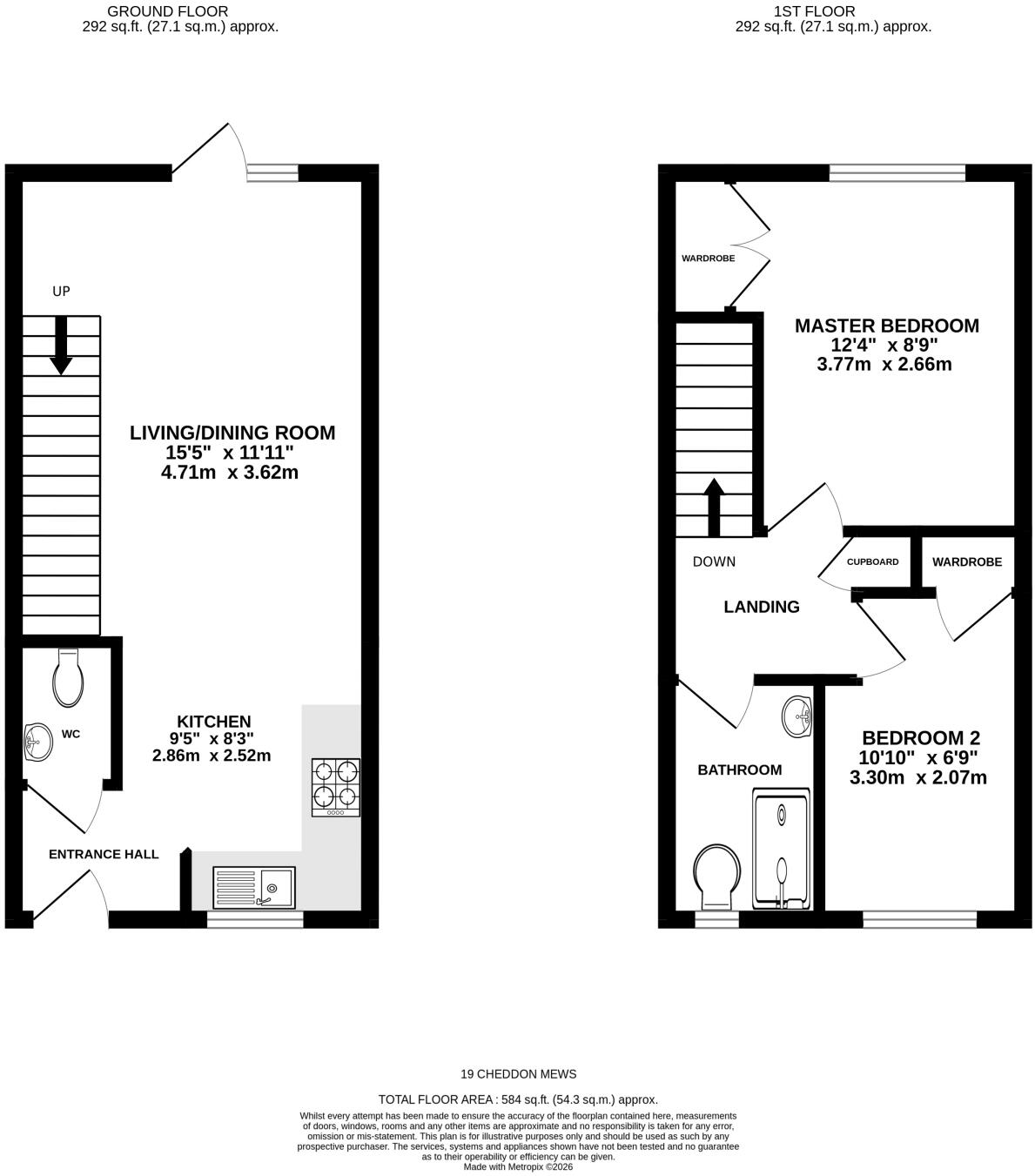 19 Cheddon Mews, Taunton floorplan