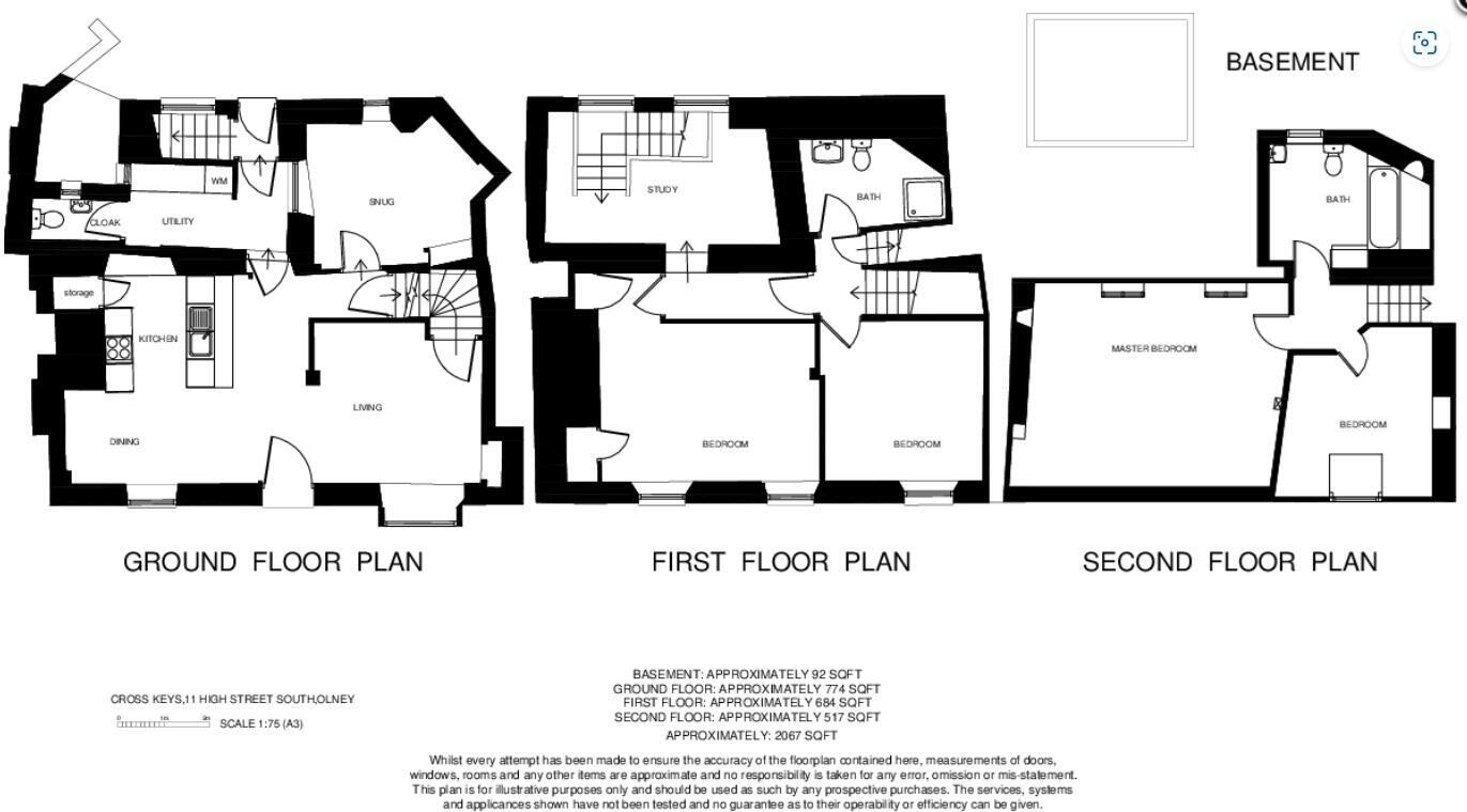 Cross Keys House, 11 High Street South, Olney, Buckinghamshire, MK46 - £2495 PCM floorplan