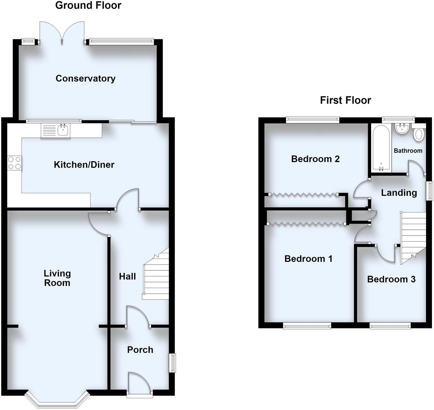 Ross Way, Bletchley, MK3 floorplan