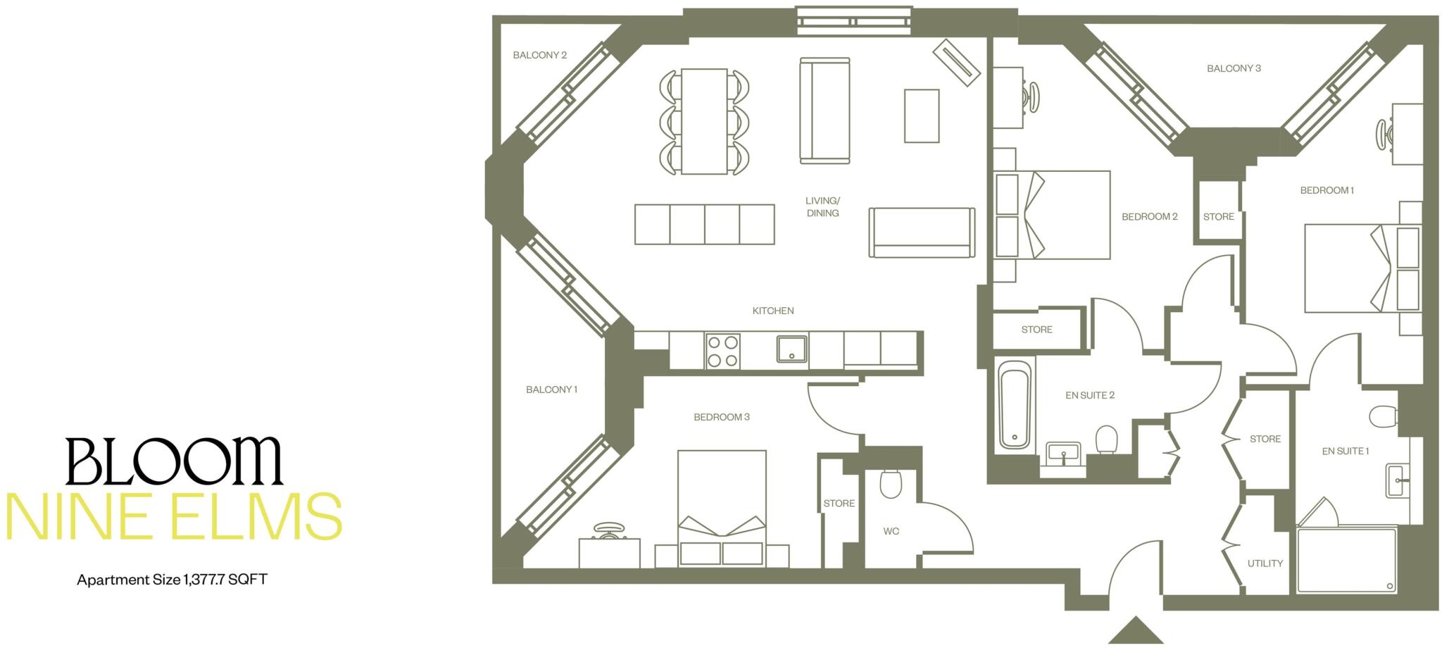Bloom East, 55 Nine Elms Ln, Nine Elms, London SW11 7DG floorplan