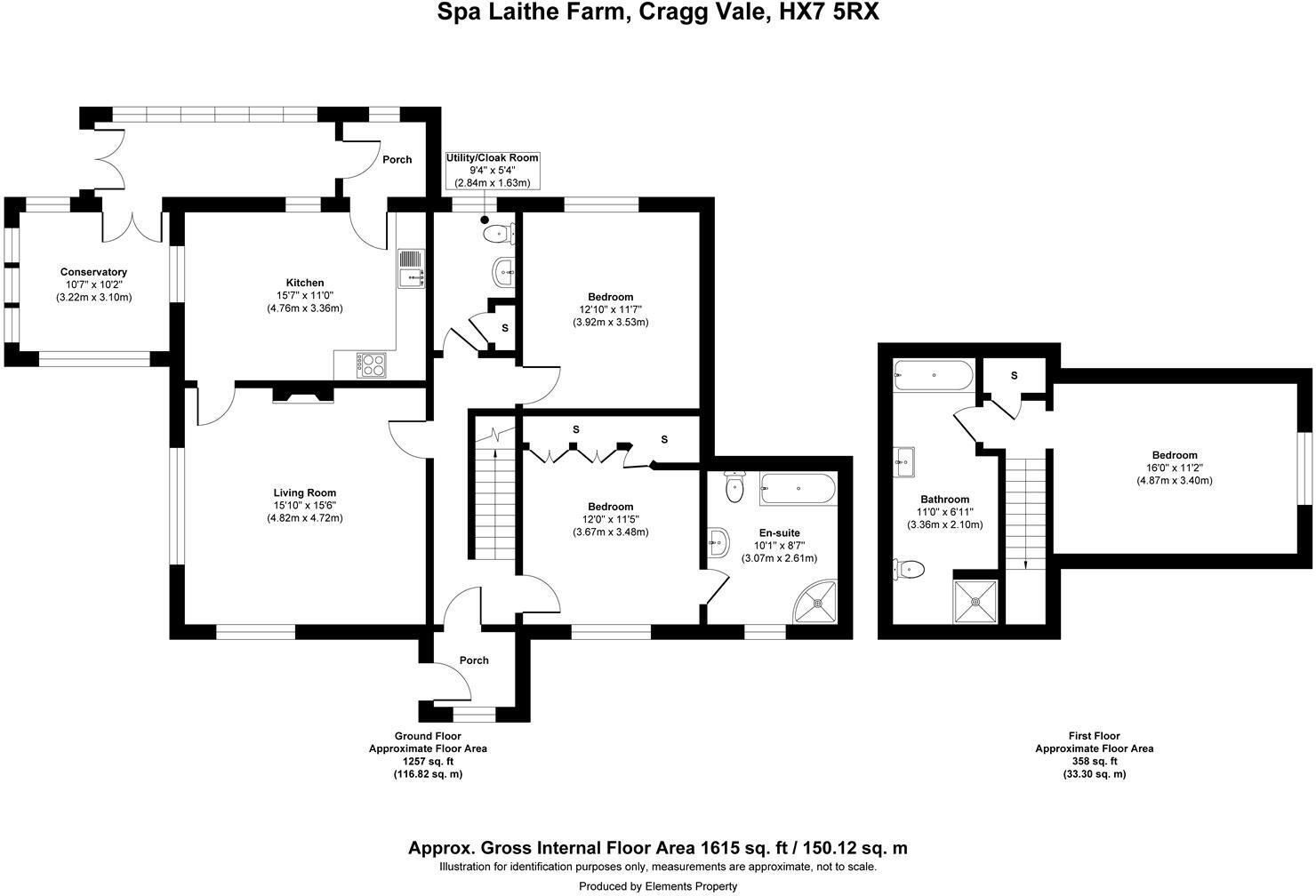 Spa Laithe Farm, Cragg Road, Cragg Vale, Hebden Bridge, HX7 5RX floorplan