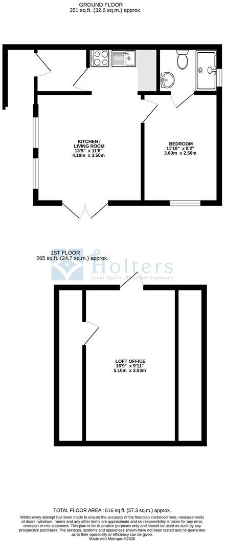 Garn Cottage & Garn Lodge (self-contained annexe), Aberbechan floorplan