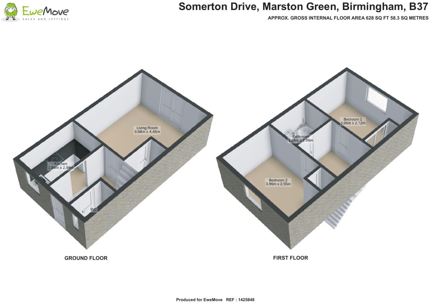 12 Somerton Drive, Marston Green, Solihull B37 7XH floorplan