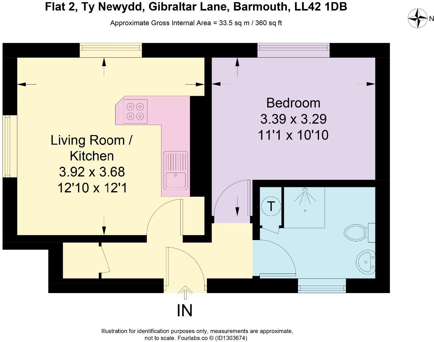 Flat 2, Ty Newydd, Gibraltar Lane, Barmouth, LL42 1DB floorplan