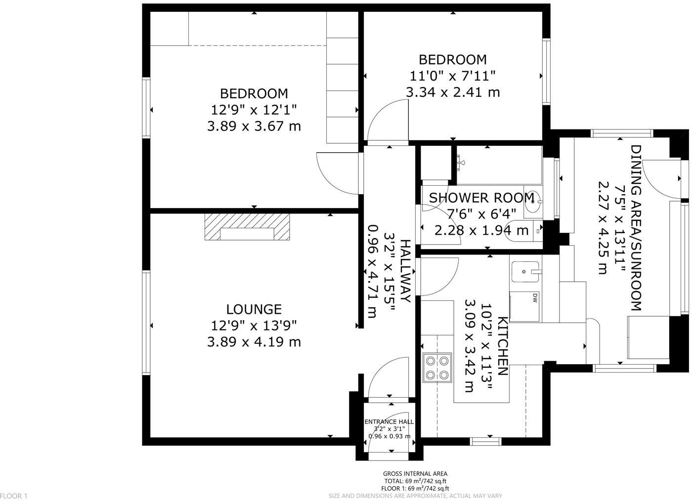 Hawks Town Gardens, Hailsham floorplan