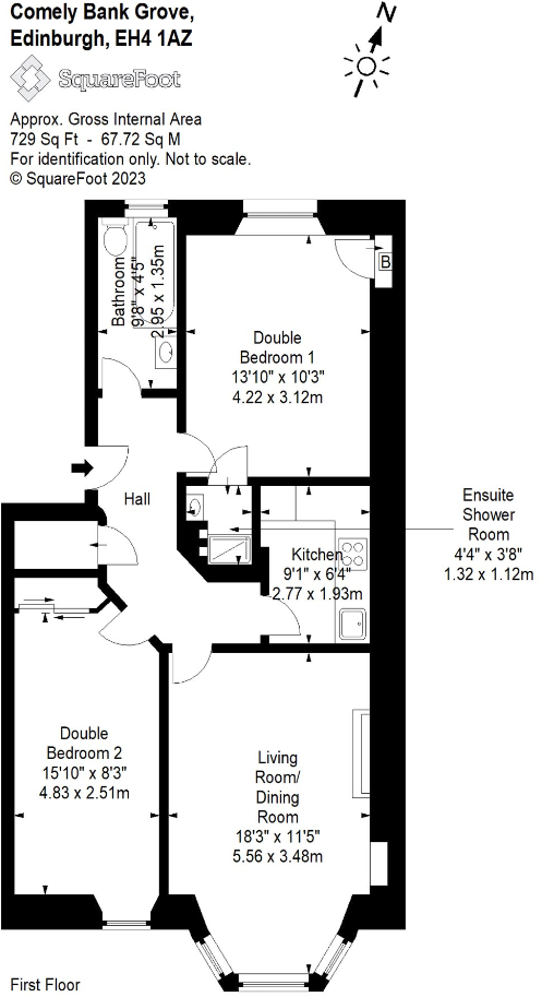 14, Comely Bank Grove, Edinburgh, EH4 1AZ floorplan