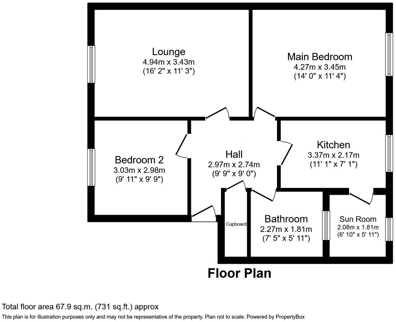 21 Brandon Court, Russell Road, Rhyl, LL18 3DW floorplan