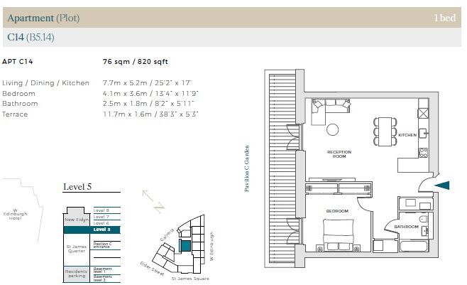 St James, Edinburgh floorplan